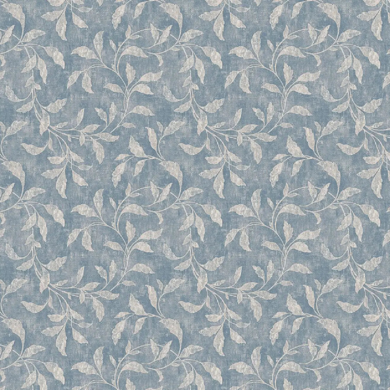 Hojas bordadas azules