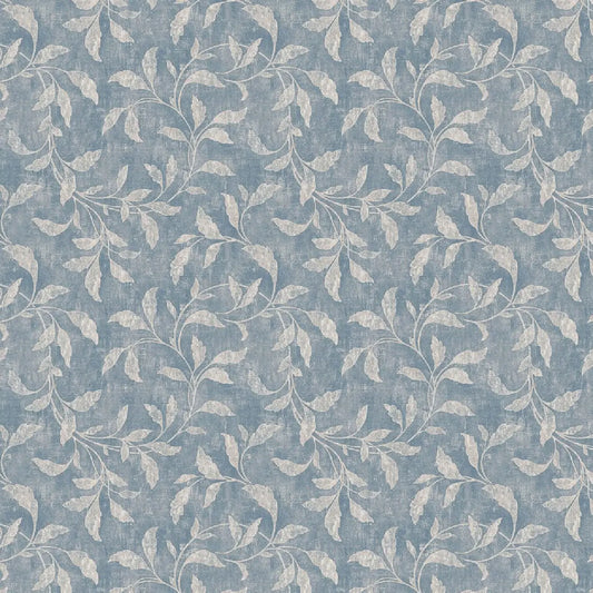 Hojas bordadas azules